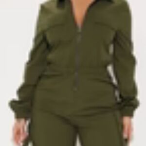 Olive Green Utility Jumpsuit